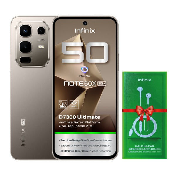 Infinix NOTE 50X 5G+ 256GB 8GB RAM | Titanium Grey Infinix NOTE 50X 5G+ 256GB 8GB RAM | Titanium Grey
